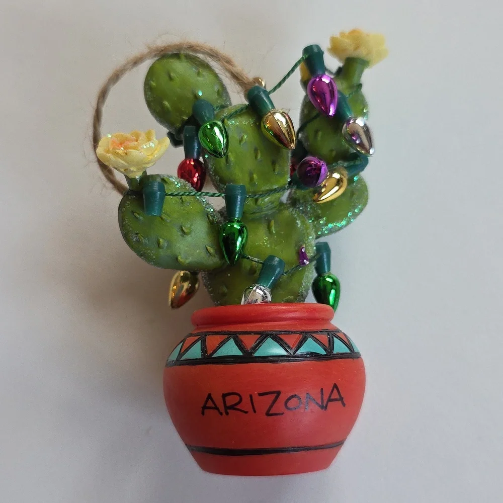 Christmas Ornament - Colorful Cactus Ornament with Beads